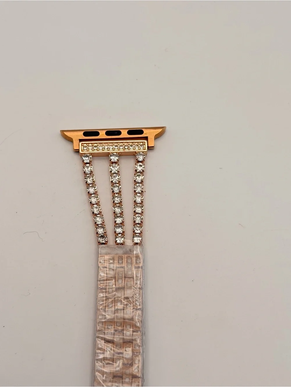 Apple Watch Band, Stainless Steel, Gold tone/diamonds, New, 42/44/46mm